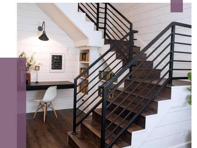 Перила для лестницы в доме в Михайловке от 7371 руб. — ПРОЛЁТ-Мхл