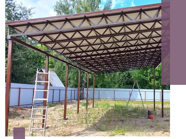 Односкатные навесы под ключ в Михайловке — изготовление и монтаж