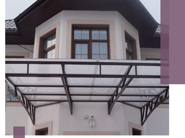 Козырьки из поликарбоната под ключ в Михайловке