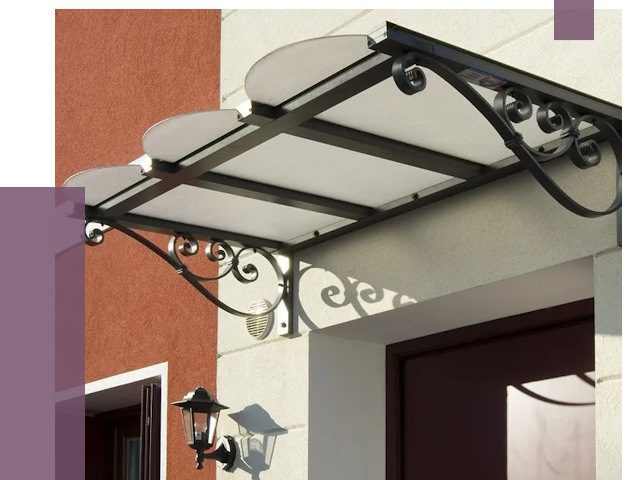 Односкатные козырьки в Михайловке от 8337 руб.  | ПРОЛЁТ-Мхл