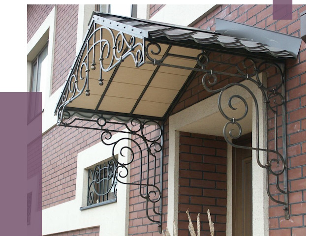 Двускатные козырьки в Михайловке под ключ от 12709 руб.