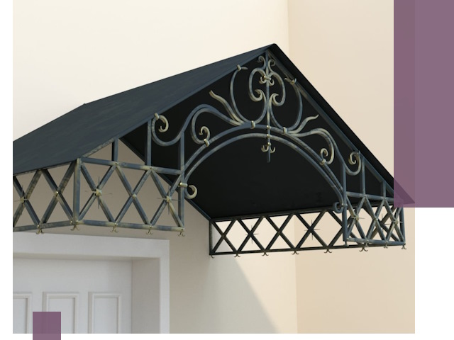 Двускатные металлические козырьки под ключ в Михайловке